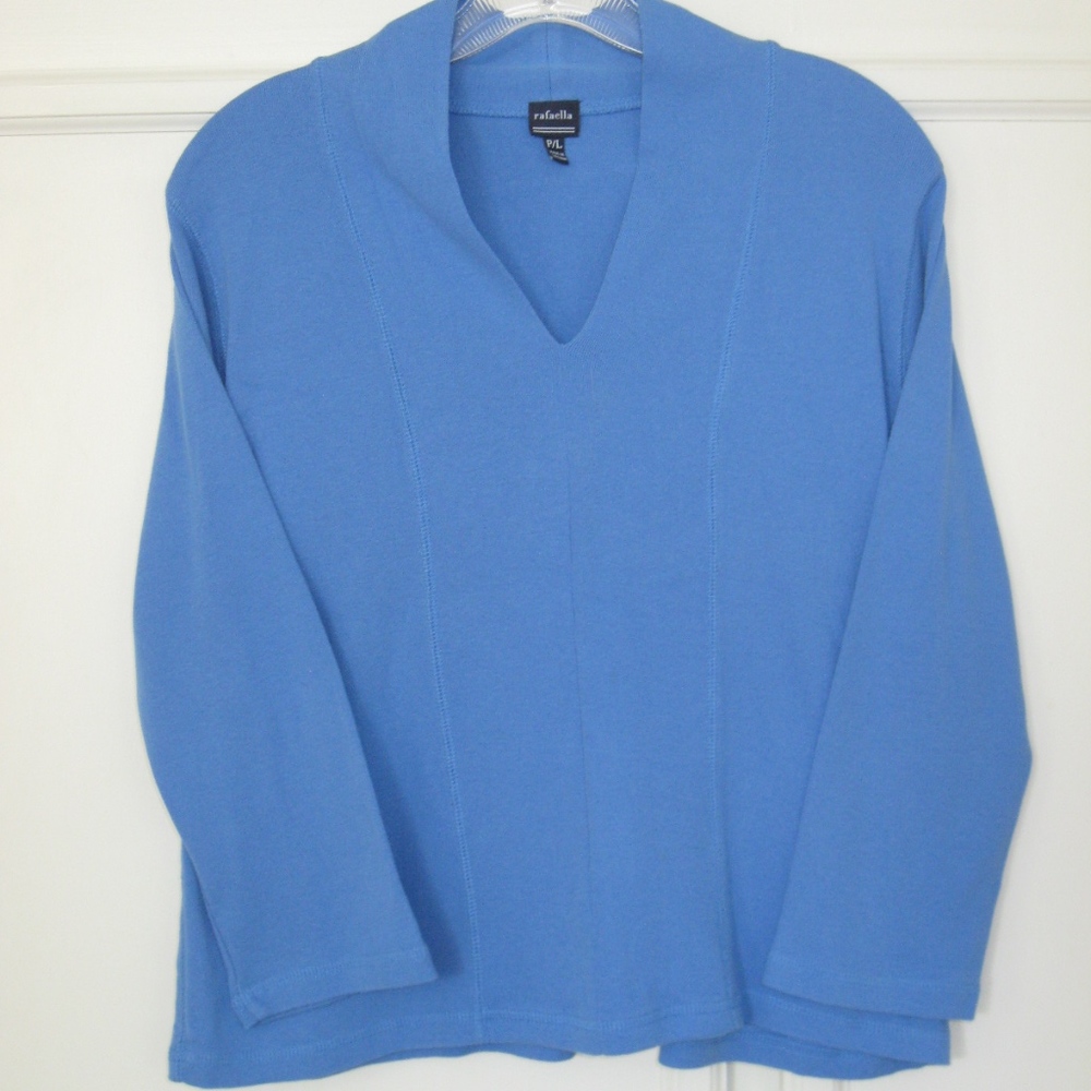 Vintage Rafaella blue cotton pullover, Sz L